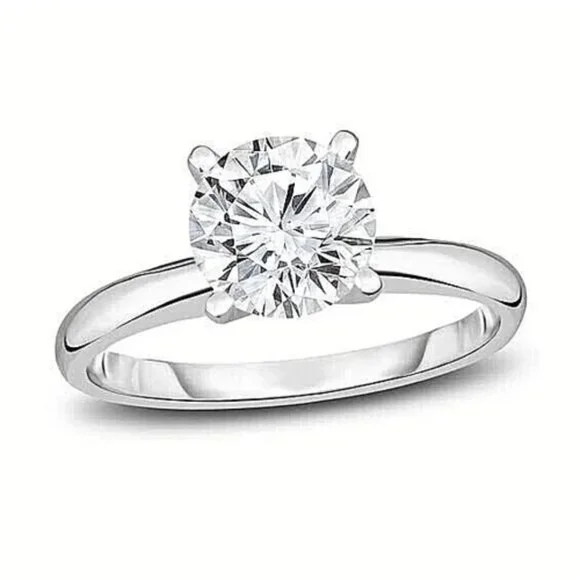 2.00 CT Round Cut VVS1/D GRA Moissanite Engagement Ring 14K White Gold Size 7 - Picture 8 of 10